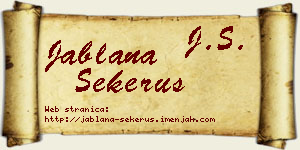 Jablana Sekeruš vizit kartica